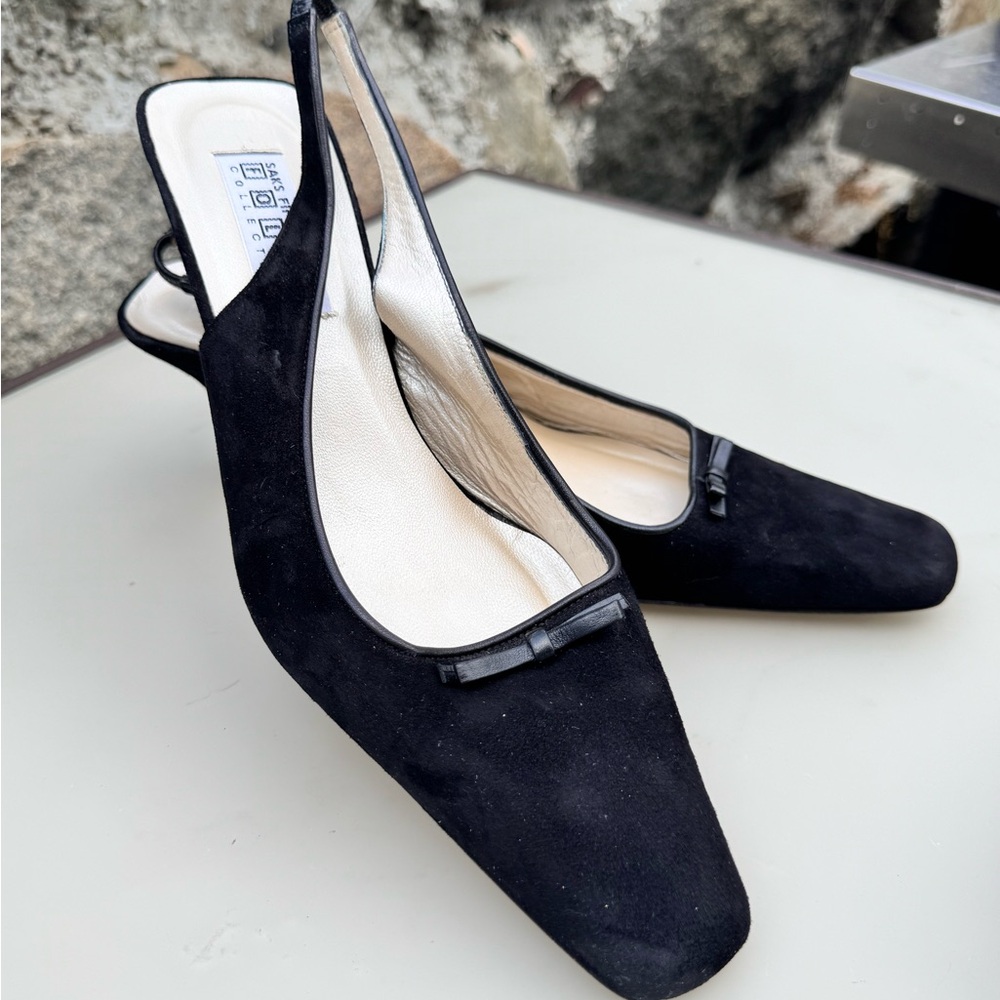 Saks Fifth Avenue Black Suede Loafers
